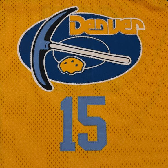 Vtg Denver Nuggets Carmelo Anthony #15 Jersey Mens Large Yellow Nike +2 Length - Picture 4 of 10
